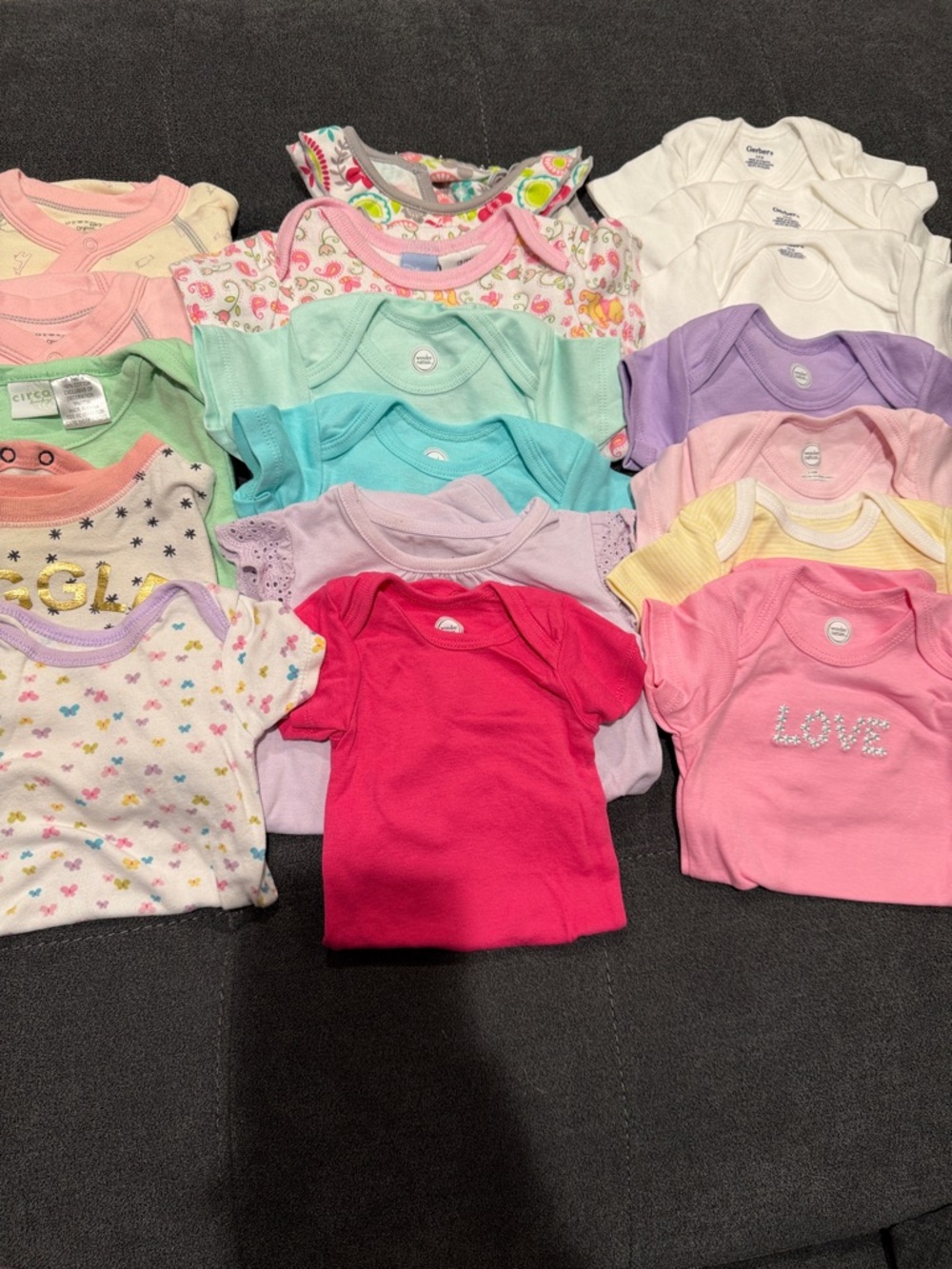 Mixed Baby Onesies Bundle - Pastel & Bright Colors-Set of 18